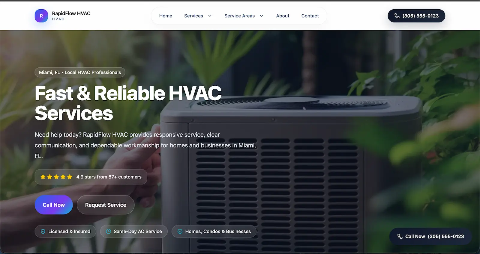 HVAC website build
